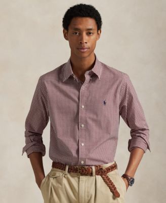 Men's Classic-Fit Gingham Stretch Poplin Shirt