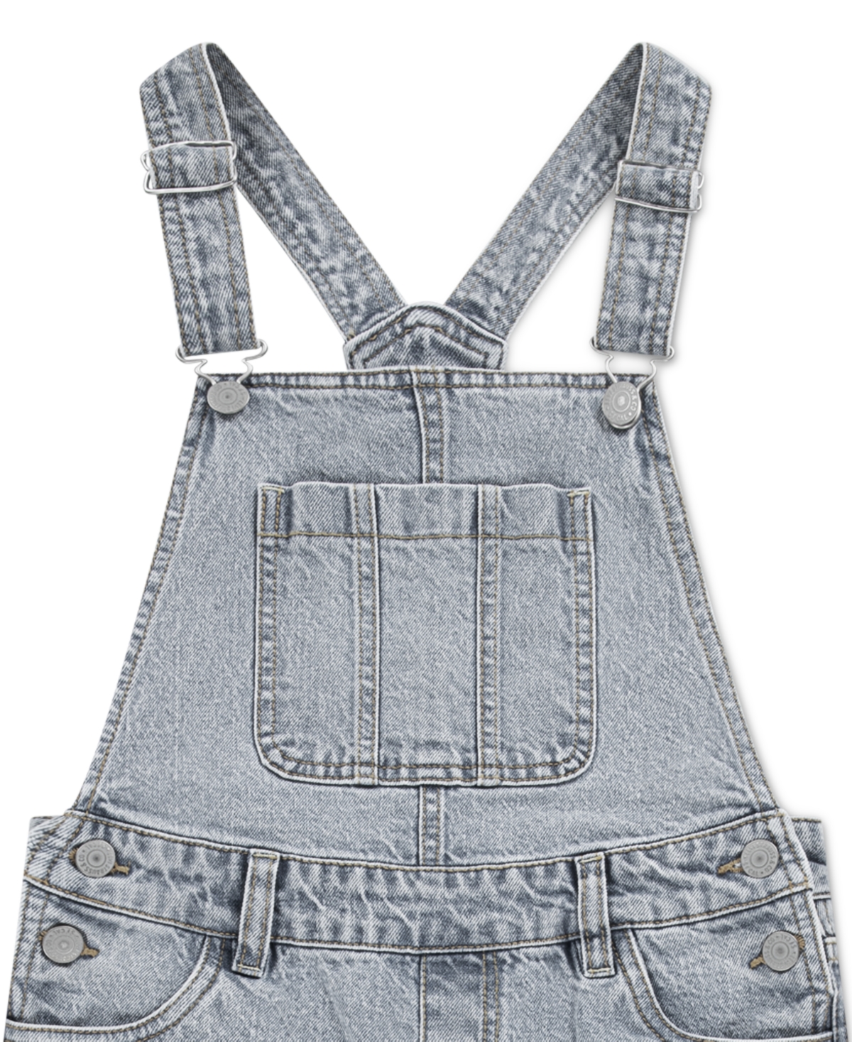 Levi's Big Girls Oversized Denim Overalls In Gray