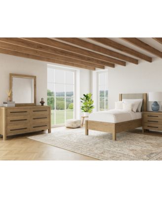 Davie 3-Pc. Twin Set (Upholstered Bed, Dresser & 3-Drawer Nightstand)