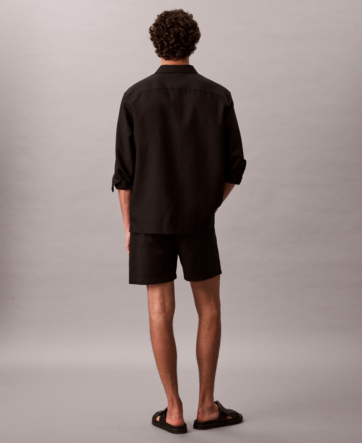 Calvin Klein Men's Brushed Cotton 7" Shorts In Black