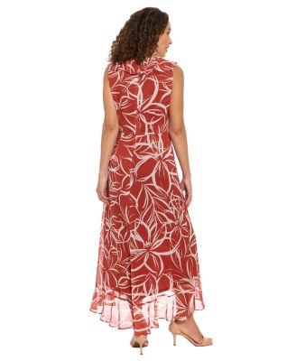 Petite Floral-Print Ruffled Maxi Dress