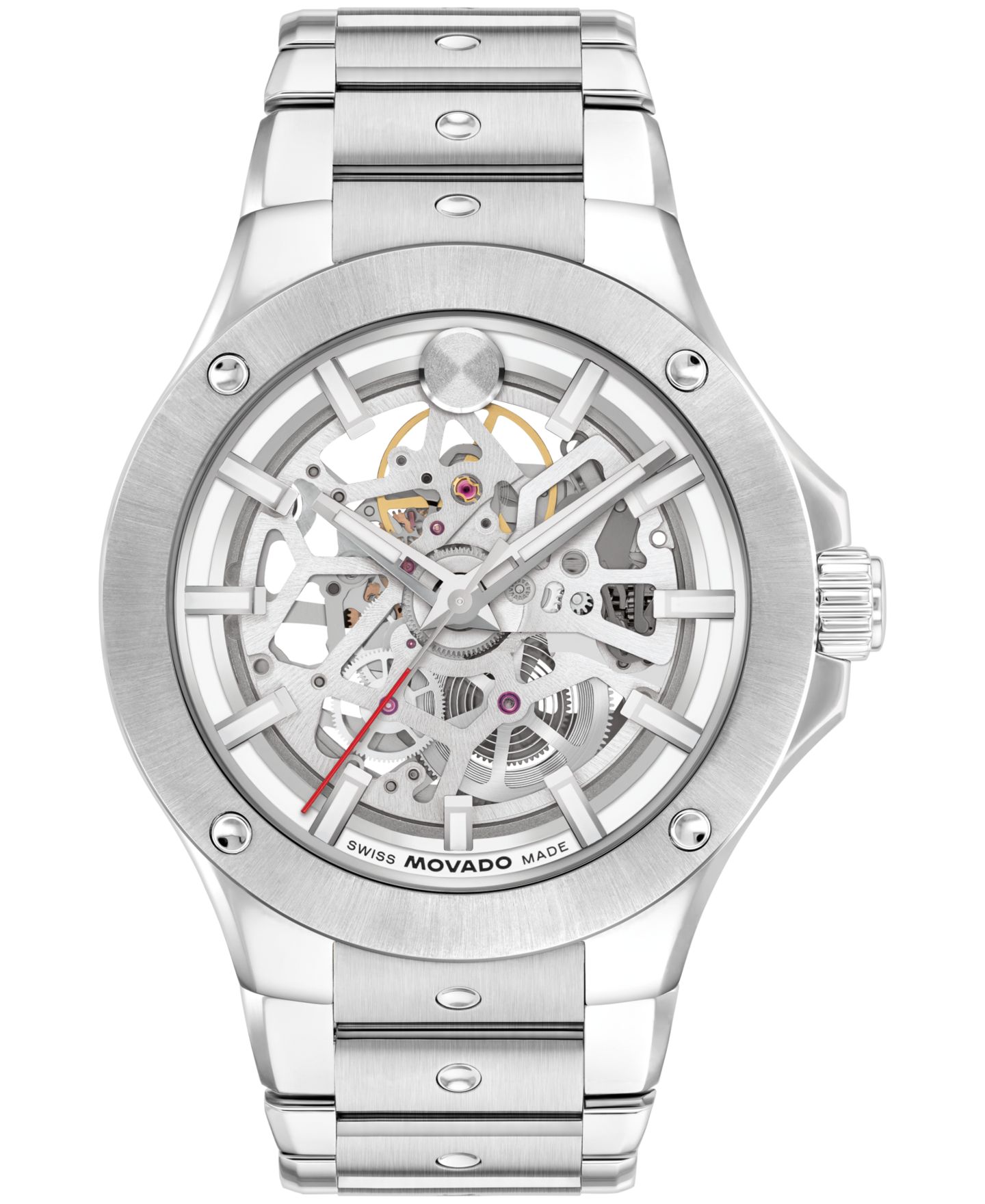 Мужские часы Movado Alta S.E.Swiss Automatic Skeleton Stainless Steel Watch, 43.50mm — фото 1