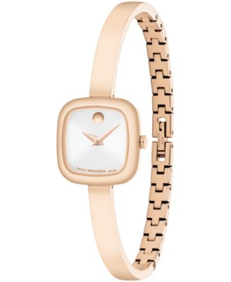 Women's Museum Cushion Swiss Quartz Rose PVD Bangle Watch, 21.50mm