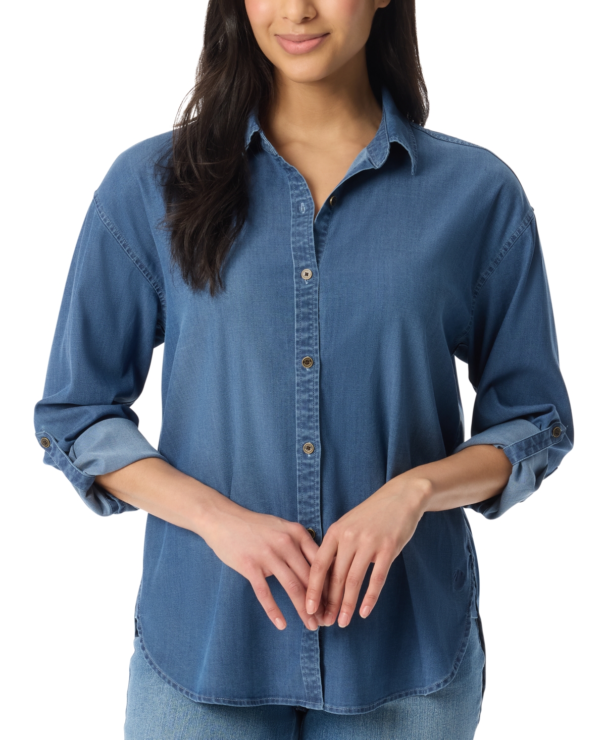 Women's Amanda Roll-Tab-Sleeve Button-Front Shirt - Gallup