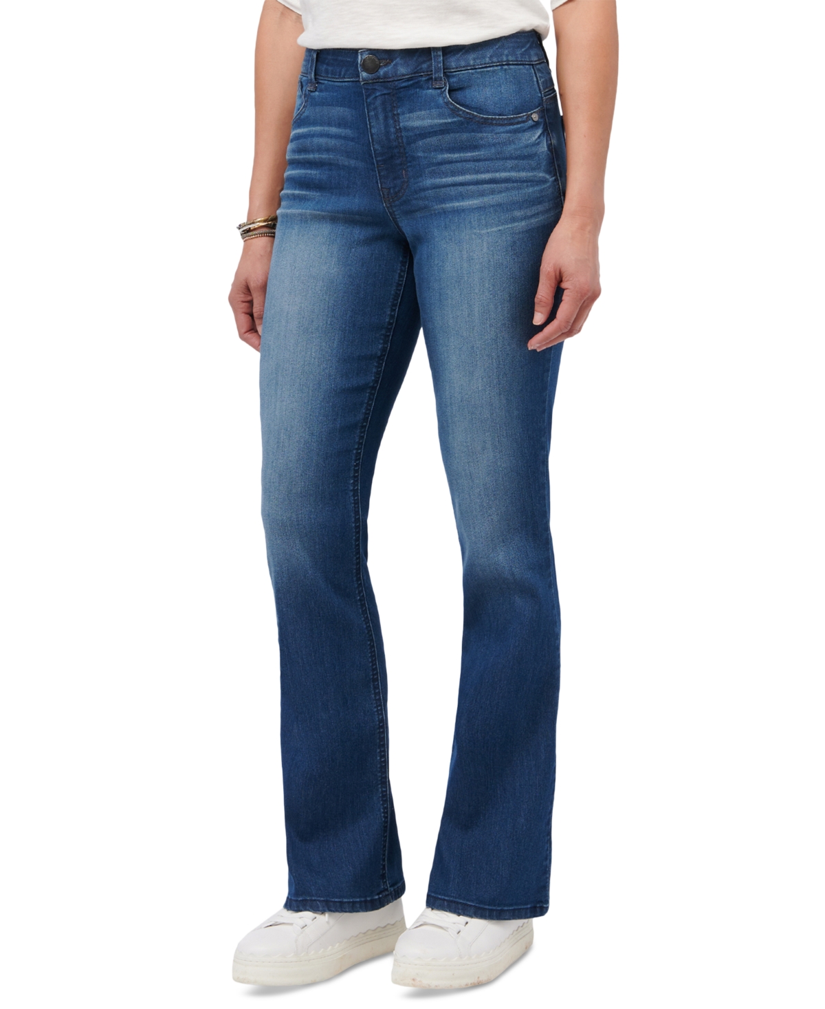 Petite "Ab"solution High Rise Itty Bitty Bootcut Jeans - Blue