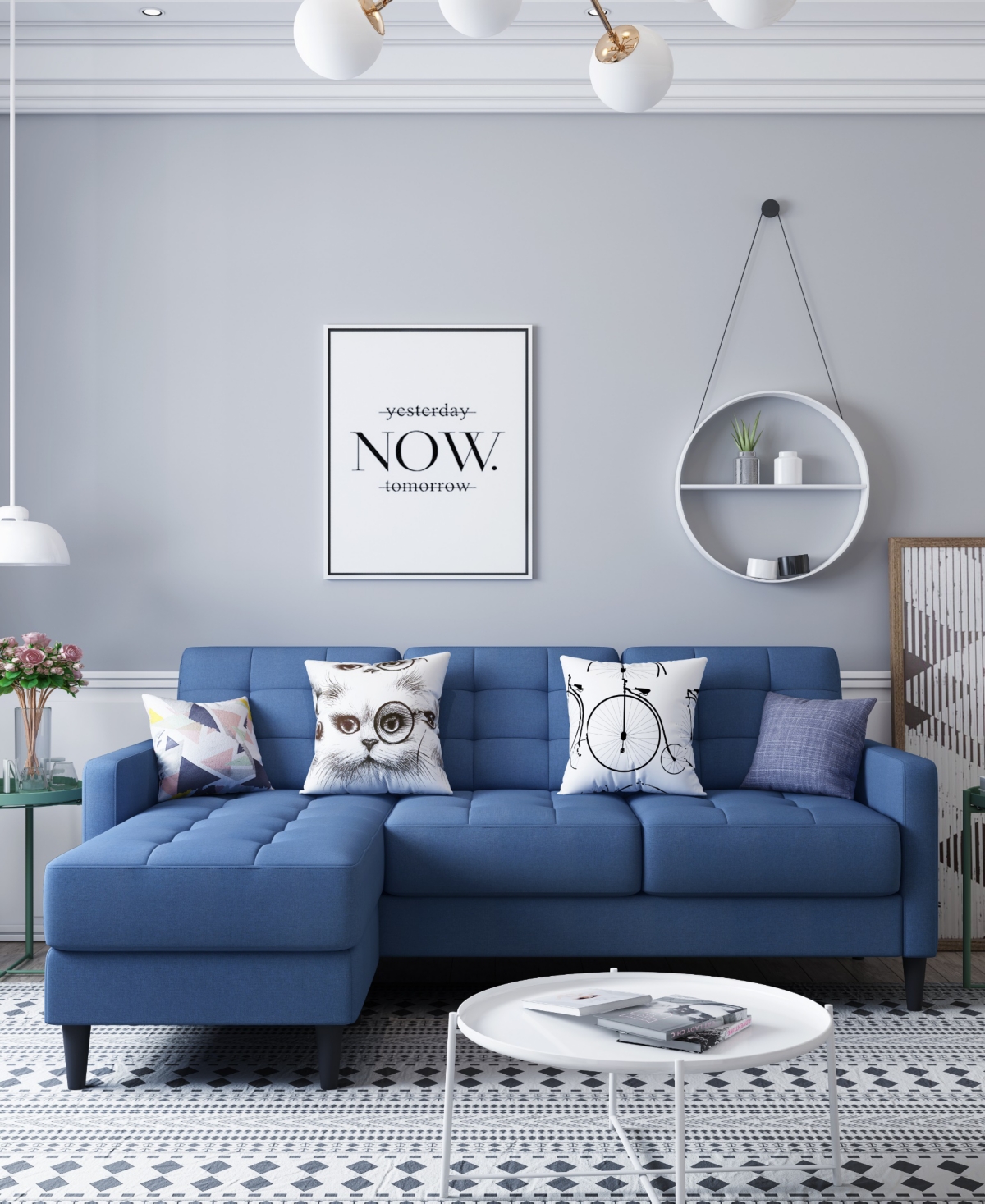 Gold Sparrow 82" Polyester Logan Reversible Sectional Sofa With Ottoman, Created For Macy's