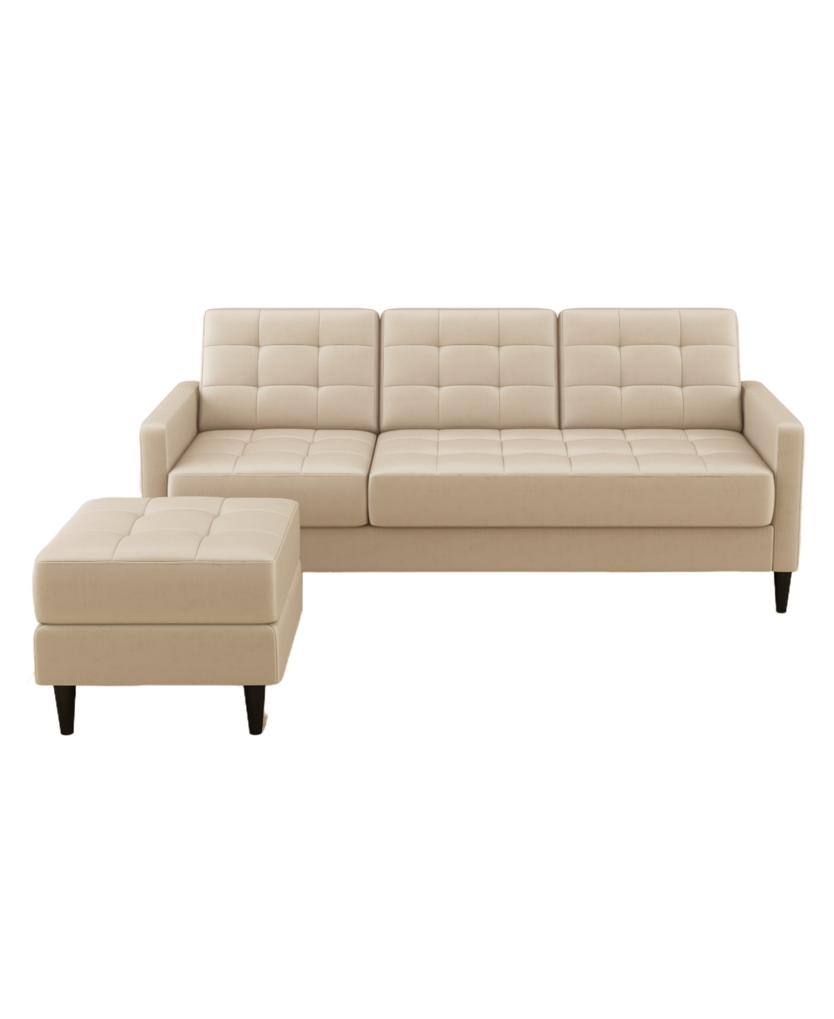 Gold Sparrow 82" Velvet Logan Reversible Sectional Sofa With Ottoman, Created For Macy's