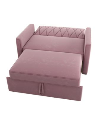 51" Velvet Riverside Convertible Loveseat Bed, Created for Macy's