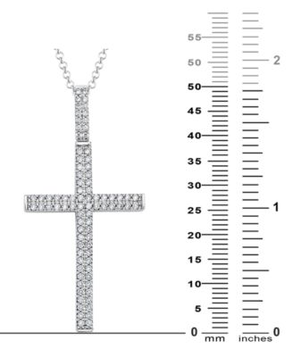 Men's Diamond Pav&eacute; Cross 22" Pendant Necklace (1 ct. t.w.) in 10k White Gold