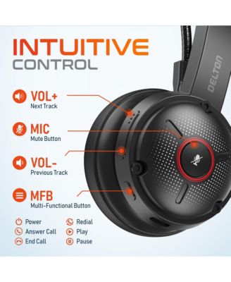 50X Noise Canceling Bluetooth Computer Headset with Charging Dock, Wireless headset for Laptop/PC/iMac/Tablet/Smartphones, Compatible with MS Teams, Zoom, Google Meet, Slack and More - Black