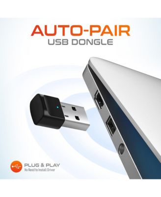 Noise Canceling Bluetooth Computer Headset with Charging Dock, Auto Pair USB Dongle for PC/Laptop, Compatible with MS Teams, Zoom, Google Meet, and More | Black