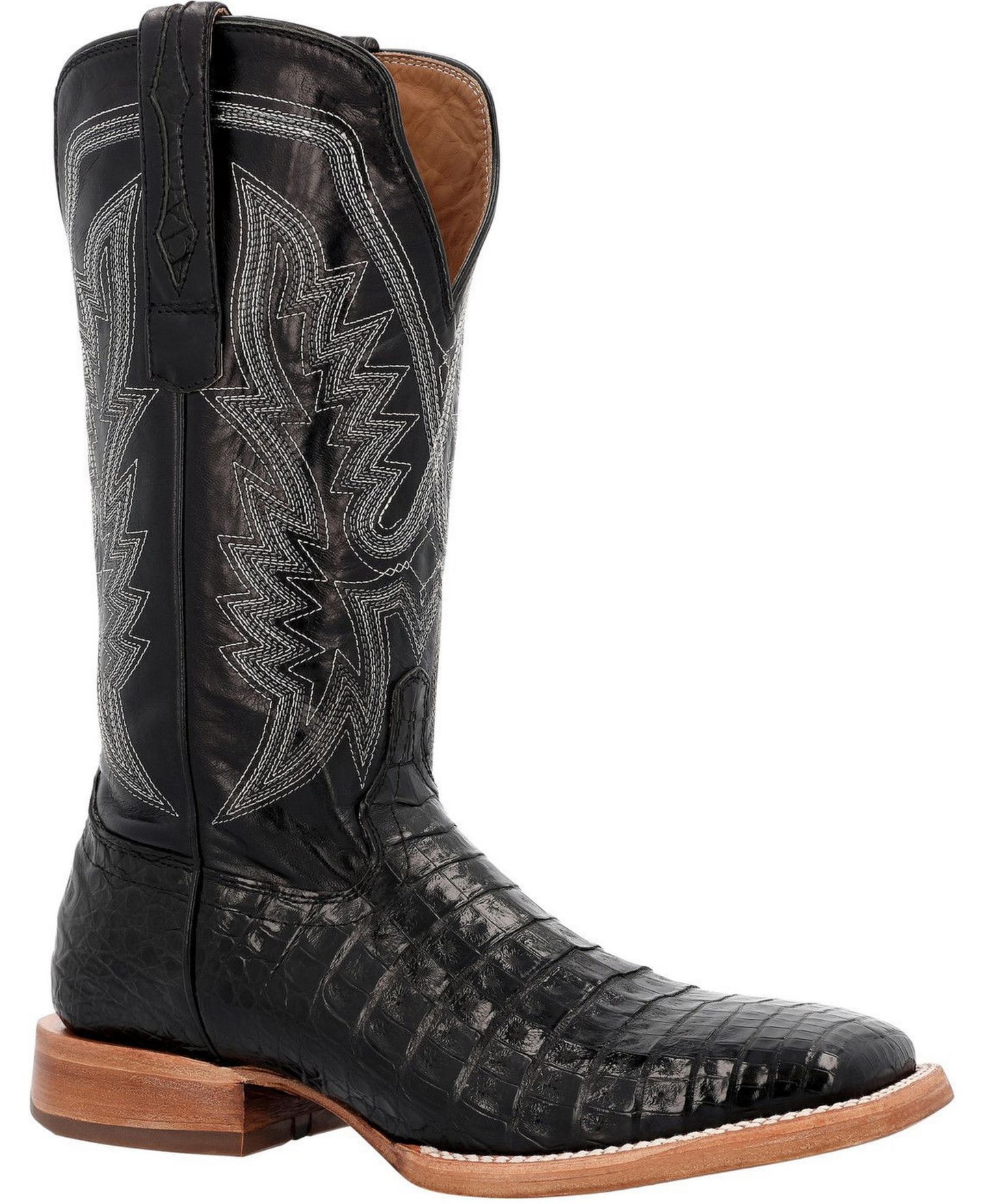 Мужские ботинки Durango Prca Collection Caiman Belly Western Boot, цвет: Чёрный — фото 1