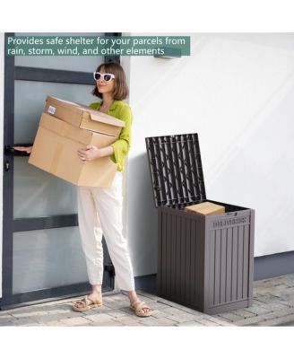 31 Gallon Resin Outdoor Patio Storage Deck Garden Storage Box with Side Handles