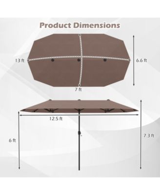 13 FT Double-sided Patio Umbrella Outdoor Large Twin Size Umbrella