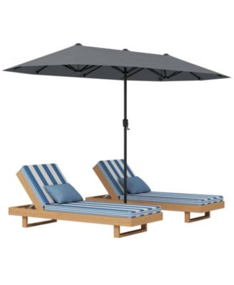 Gymax - 13 FT Double-sided Patio Umbrella Outdoor Large Twin Size Umbrella Grey