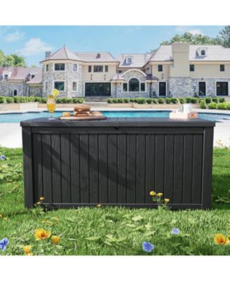  180 Gallon Weather Resistant Outdoor Storage Box For Decks