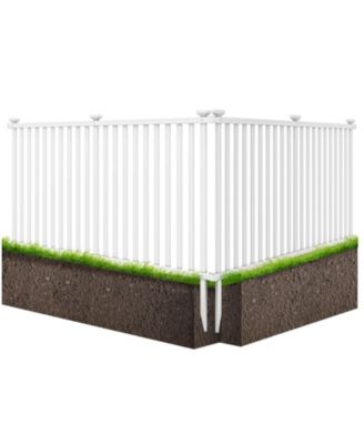 2 Piece Vinyl Picket Fence Set for Garden and Yard Decoration