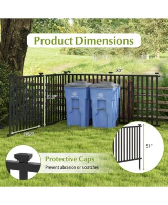 2 Piece Vinyl Picket Fence Set for Garden and Yard Decoration