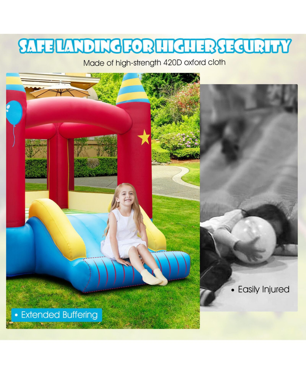 Inflatable Kids Bounce Castle with 480W Blower