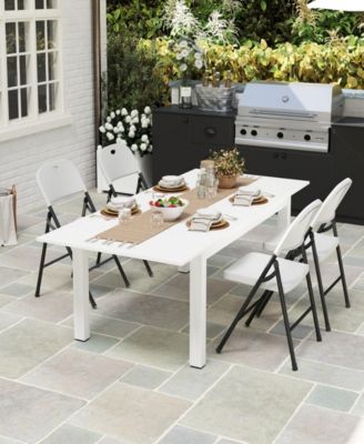 Portable Folding Chair Set with Durable Steel Frame 4 Pack