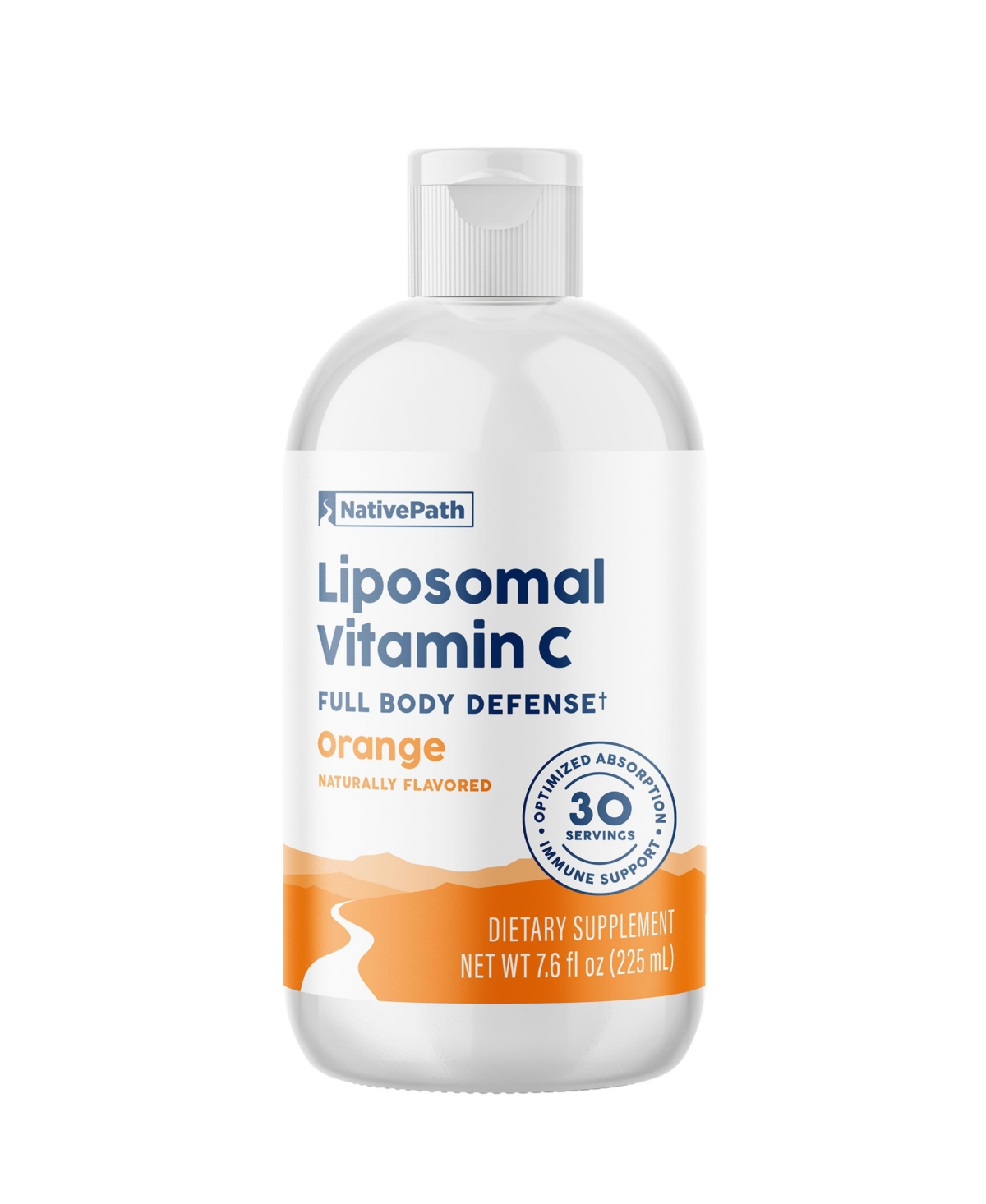 Liposomal Vitamin C with Amla Extract - 500mg Natural Vitamin C, Egg Lecithin, Orange Flavor, 30 Servings - White