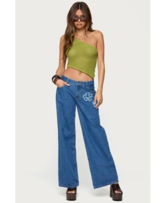 Women's Daley Asymmetric One Shoulder Crochet Top