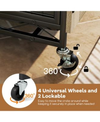 Industrial Dog Kennel Dog Crate Furniture with Storage Shelves