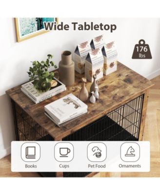 Dog Crate Furniture with Cushion and Double Doors for Small/Medium Dogs