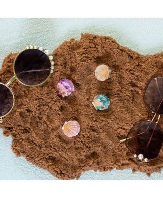 Mini Seashell Clip Set - Cream + Ocean Blue