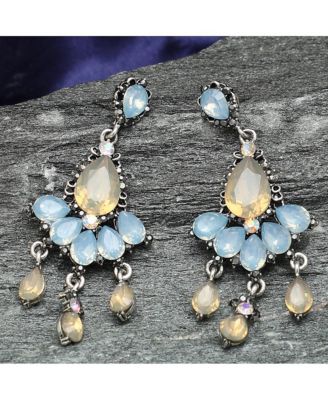 Women's Blue  Teardrop Stone Drop Earrings