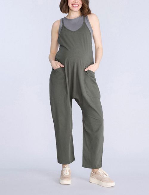 alfani Motherhood Maternity Women's Sleeveless Relaxed Fit Maternity Jumpsuit Women's Fashion Shoes & Accessories