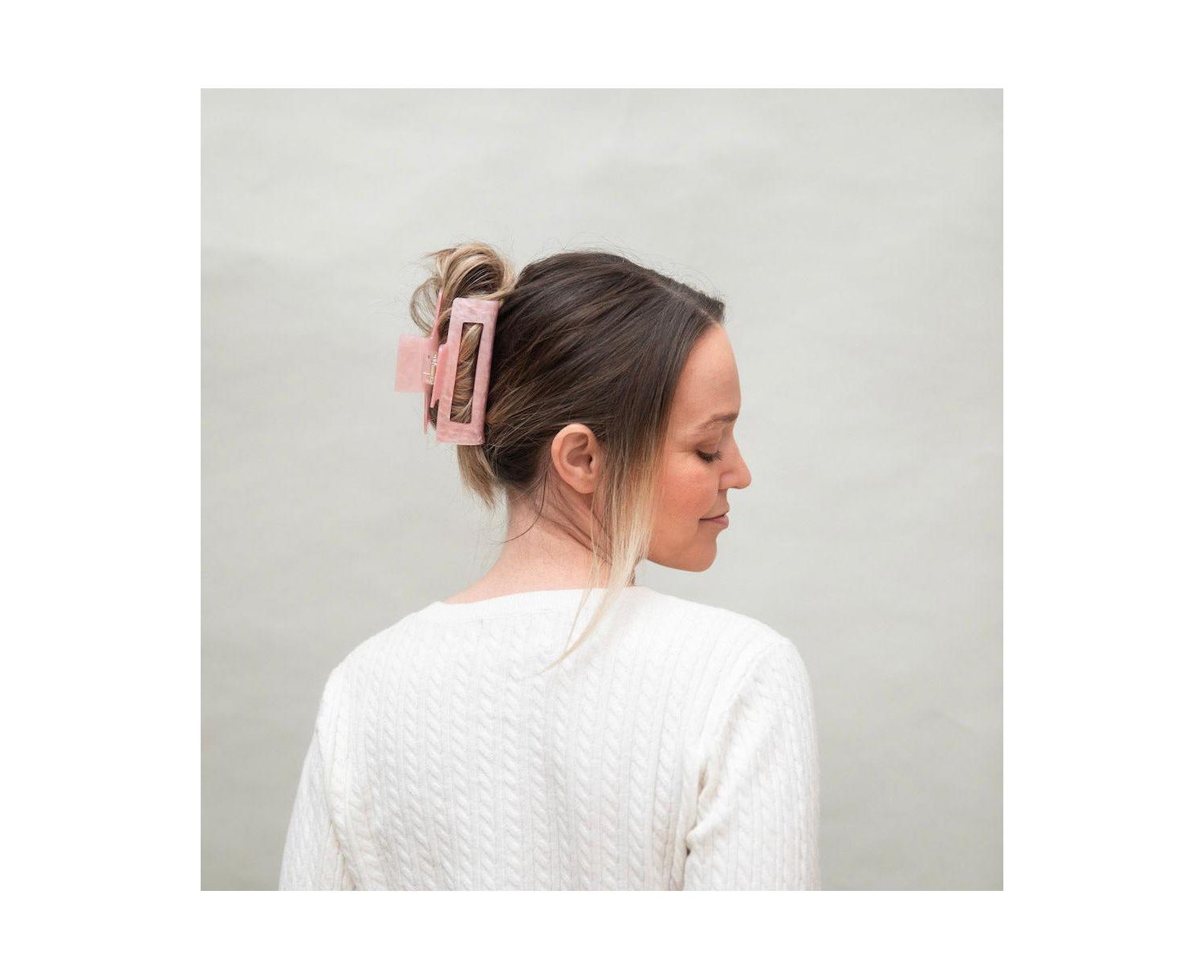 Large Rectangle Claw Clip - Pink