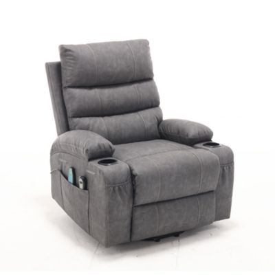 Recliner Chair Electric Power Lift Recliner Chair with Massage and Heat for Elderly, with Side Pockets, Hidden Cup Holder