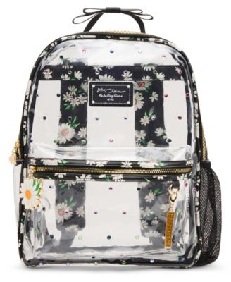 Betsey Johnson Wild Child Clear Large Backpack with Pouch