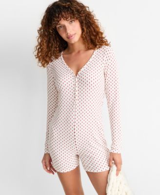Women's Heather Rib-Knit Romper