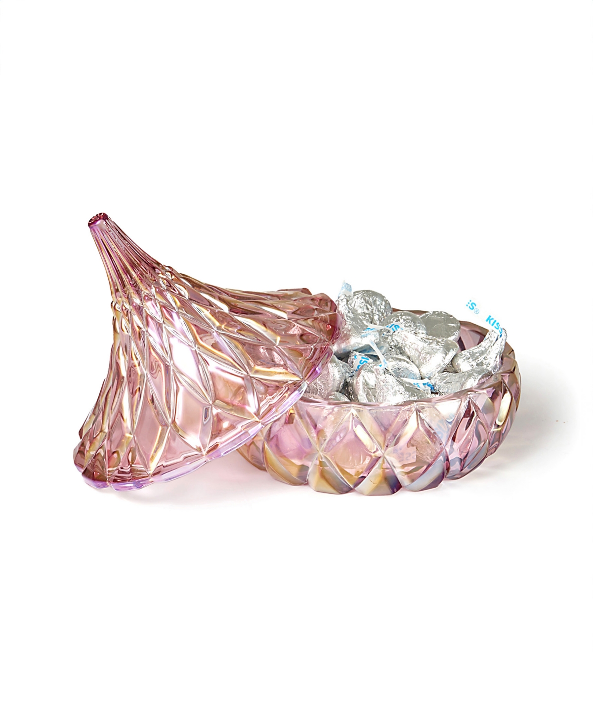 Godinger Candy Dish, Iridescent Hershey's Kiss In Pink