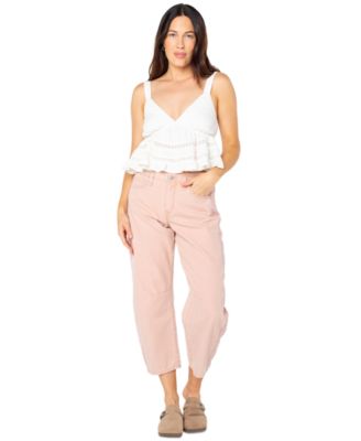 Juniors' Layla V-Neck Peplum Tank Top