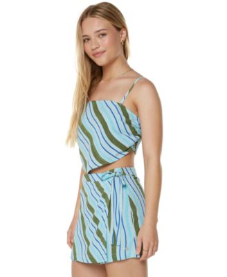 Juniors' Wild At Heart Striped Bandana Top
