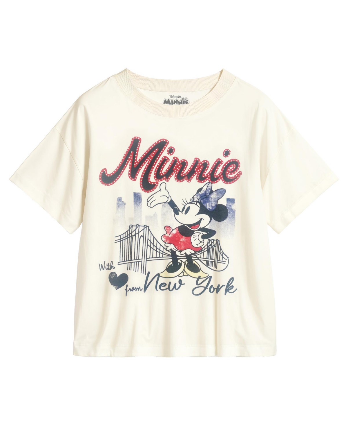 Disney Toddler And Little Girls 2-piece Minnie I Love New York T-shirt And Denim Pants Set In Blue