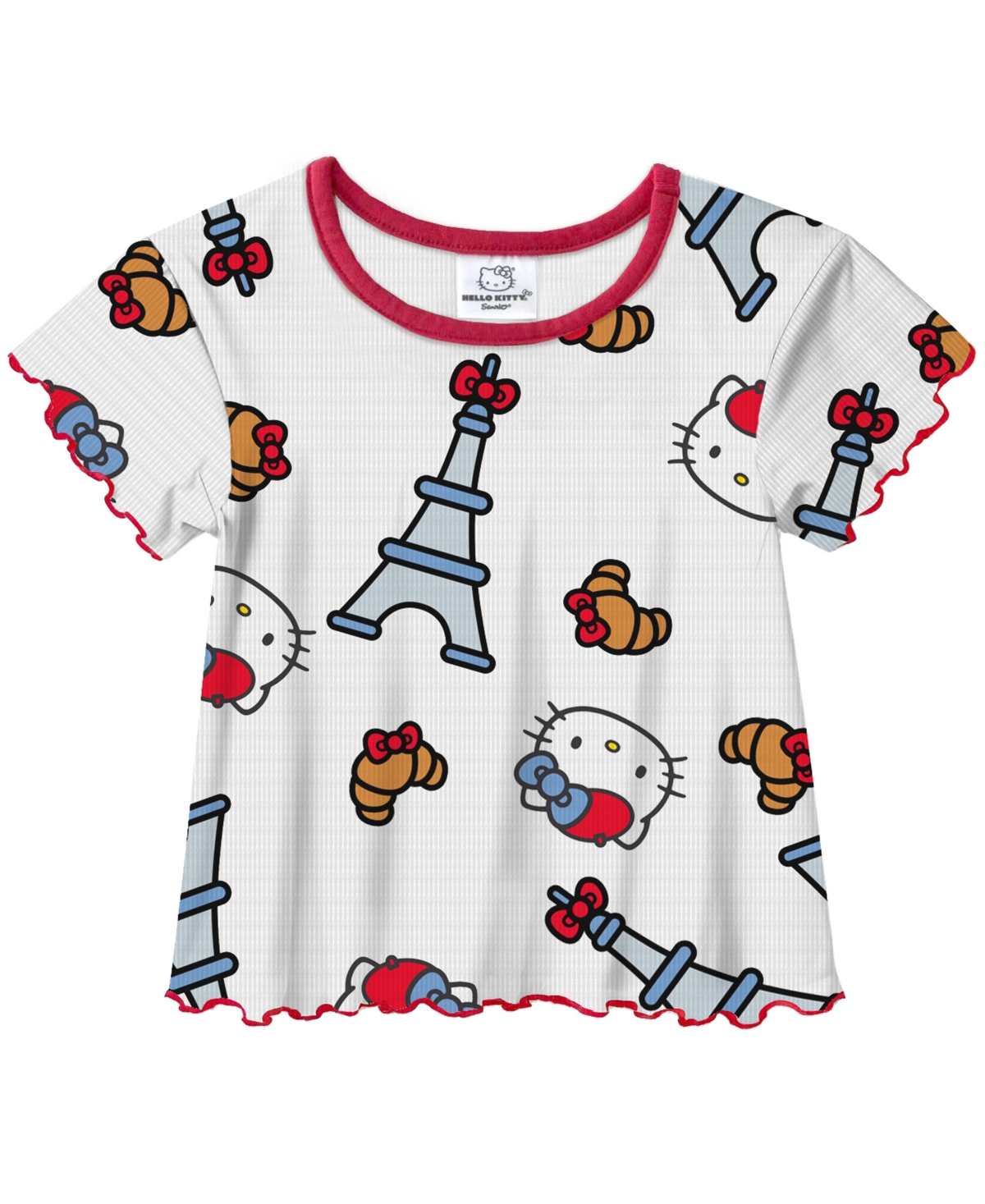Hello Kitty Toddler And Little Girls 2-piece T-shirt And Denim Overall Set In Blue