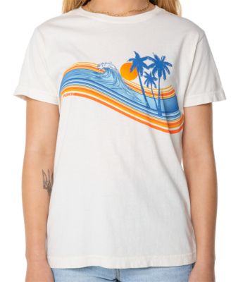 Juniors' Wave Stripe Cotton T-Shirt