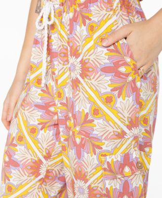 Juniors' Precious Cargo Printed Wide-Leg Pants