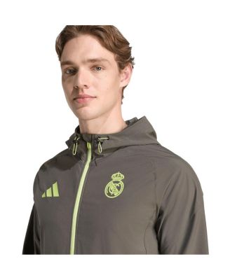 Men's Olive Real Madrid 2025/26 Tiro Vis Tech Travel Jacket