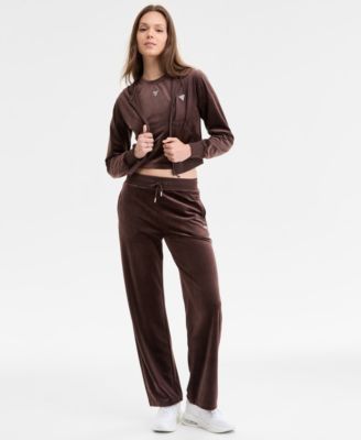 Women's Couture Cropped Velour Hoodie