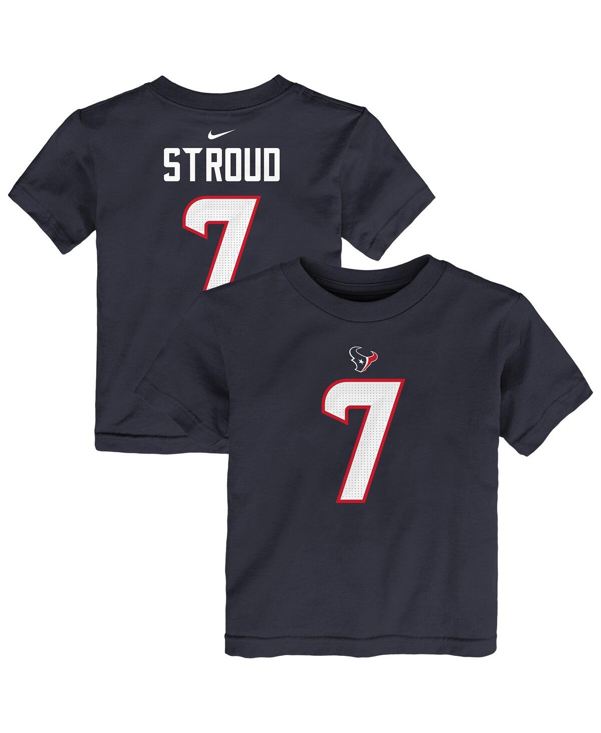 Nike Toddler C.j. Stroud Navy Houston Texans Player Name Number T-shirt In Black