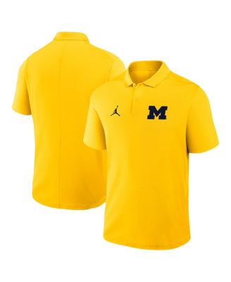 Jordan - Men's Maize Michigan Wolverines Primetime Victory Primary Logo Performance Polo Shirt