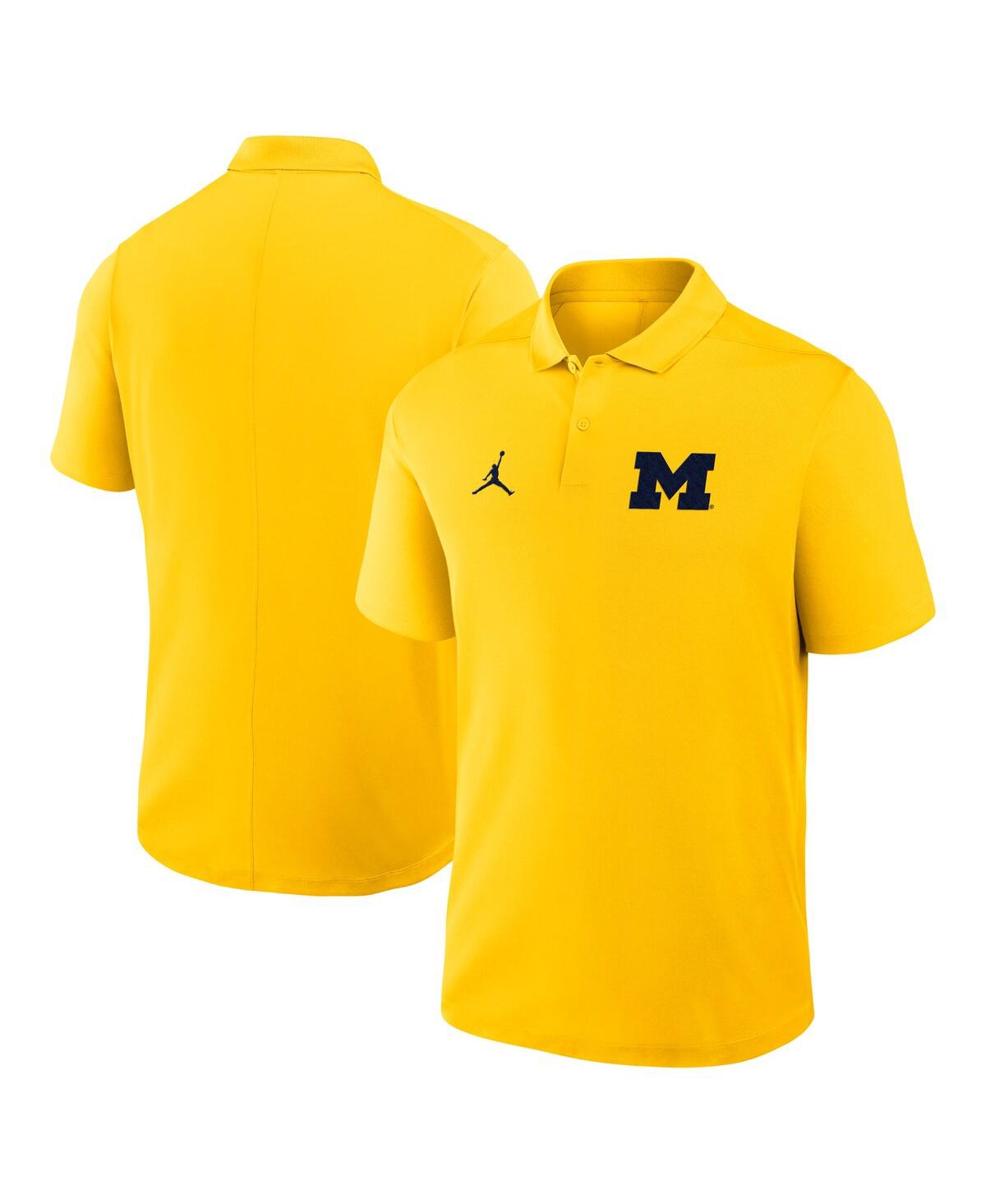 Men's Maize Michigan Wolverines Primetime Victory Primary Logo Performance Polo Shirt - Maize