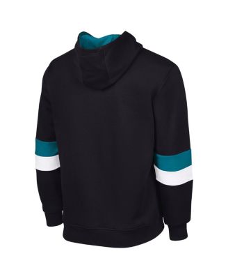 Men's Black/Teal Jacksonville Jaguars Adaptive Faceoff Pullover Hoodie