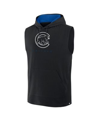Men's Black Chicago Cubs Fire Speed Sleeveless Pullover Hoodie