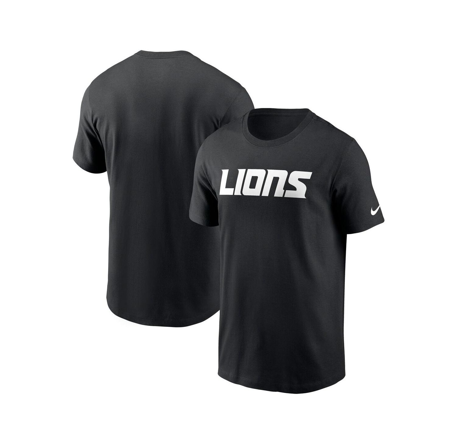 Men's Black Detroit Lions Primetime Wordmark Essential T-Shirt